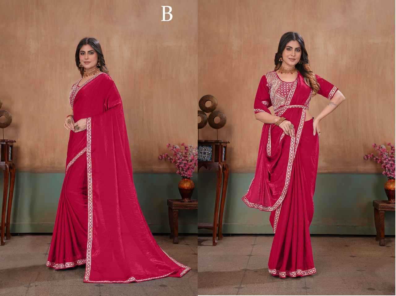 Satin Ready To Wear Saree