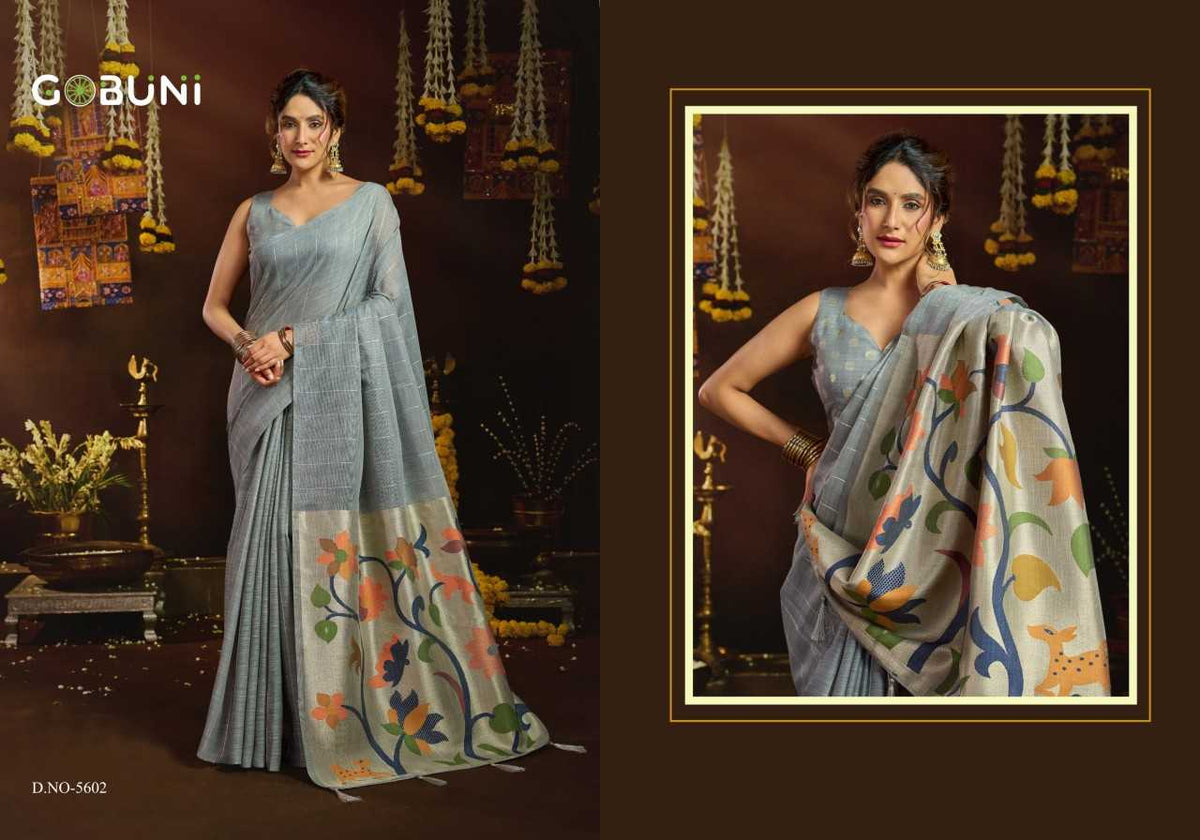 Sukanya Linen Printed Saree