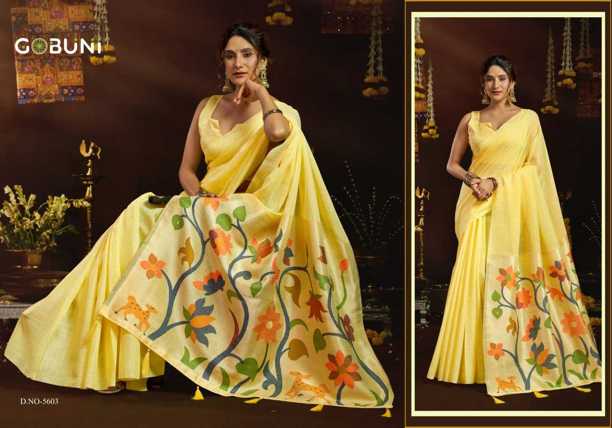 Sukanya Linen Printed Saree