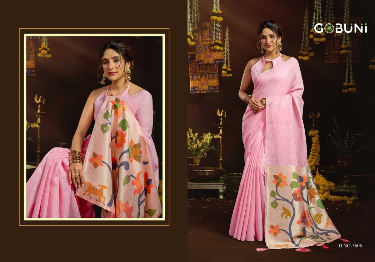 Sukanya Linen Printed Saree
