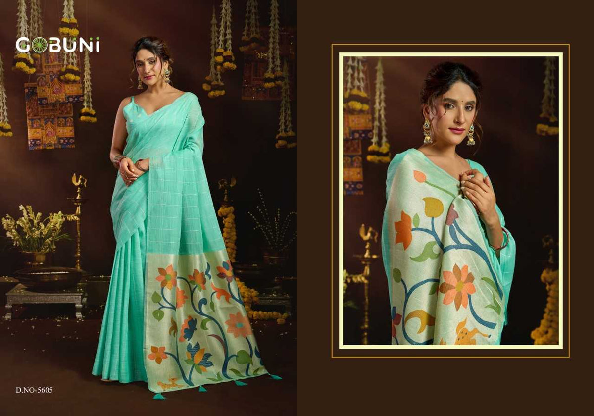 Sukanya Linen Printed Saree