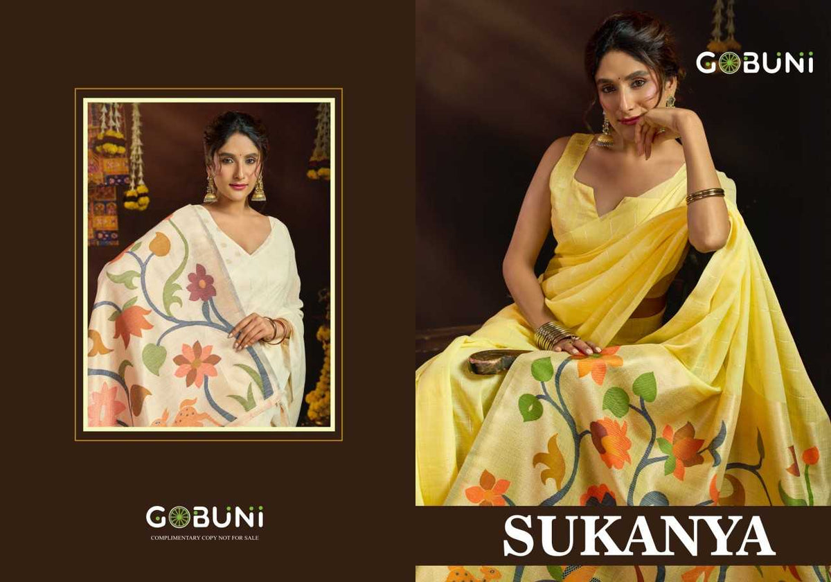 Sukanya Linen Printed Saree