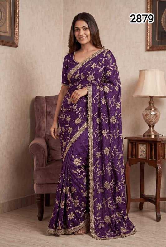 Japan Sartin Embroidered Saree