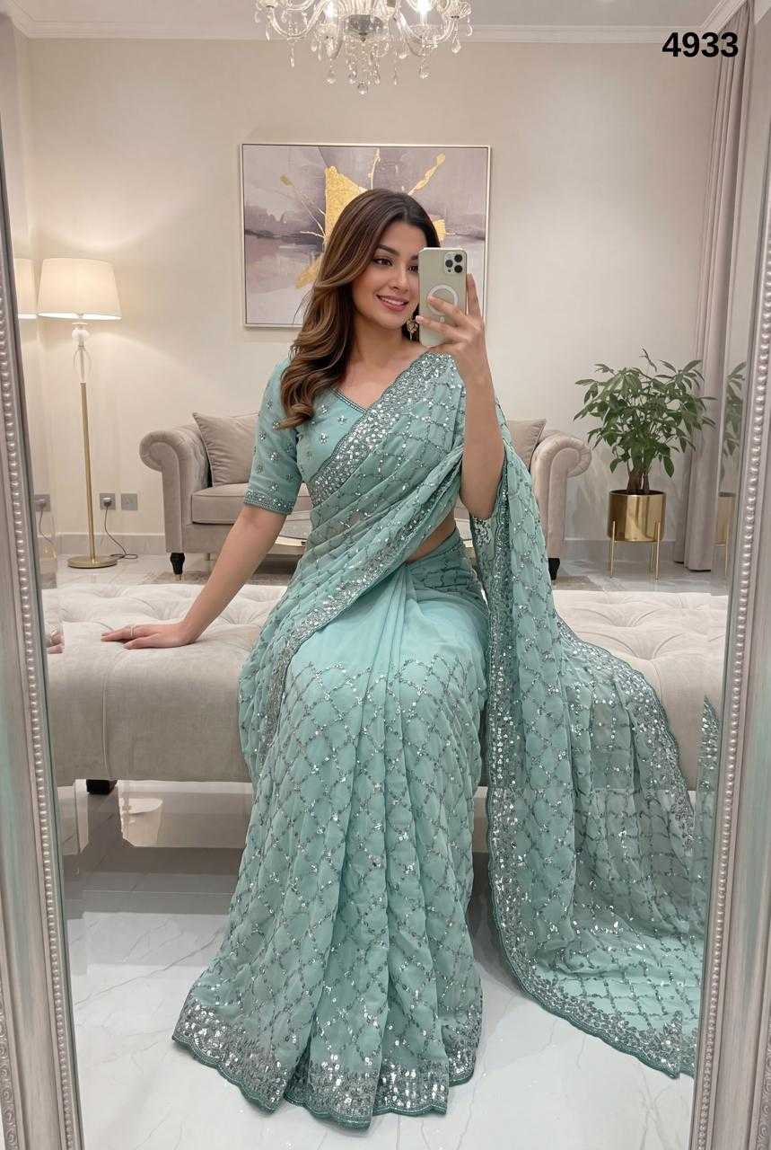 Aanya Silver Plated Sequin Saree
