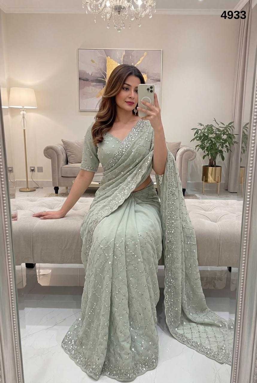 Aanya Silver Plated Sequin Saree