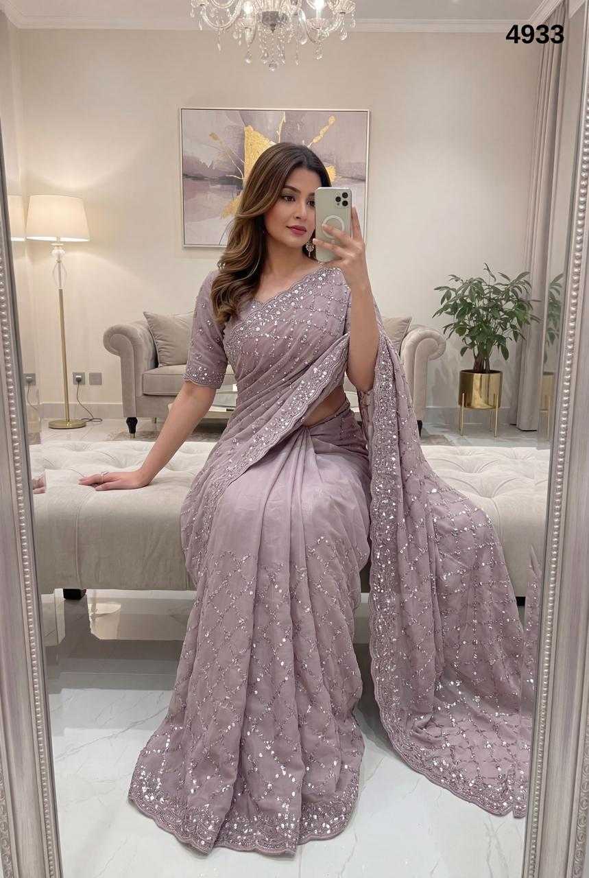 Aanya Silver Plated Sequin Saree