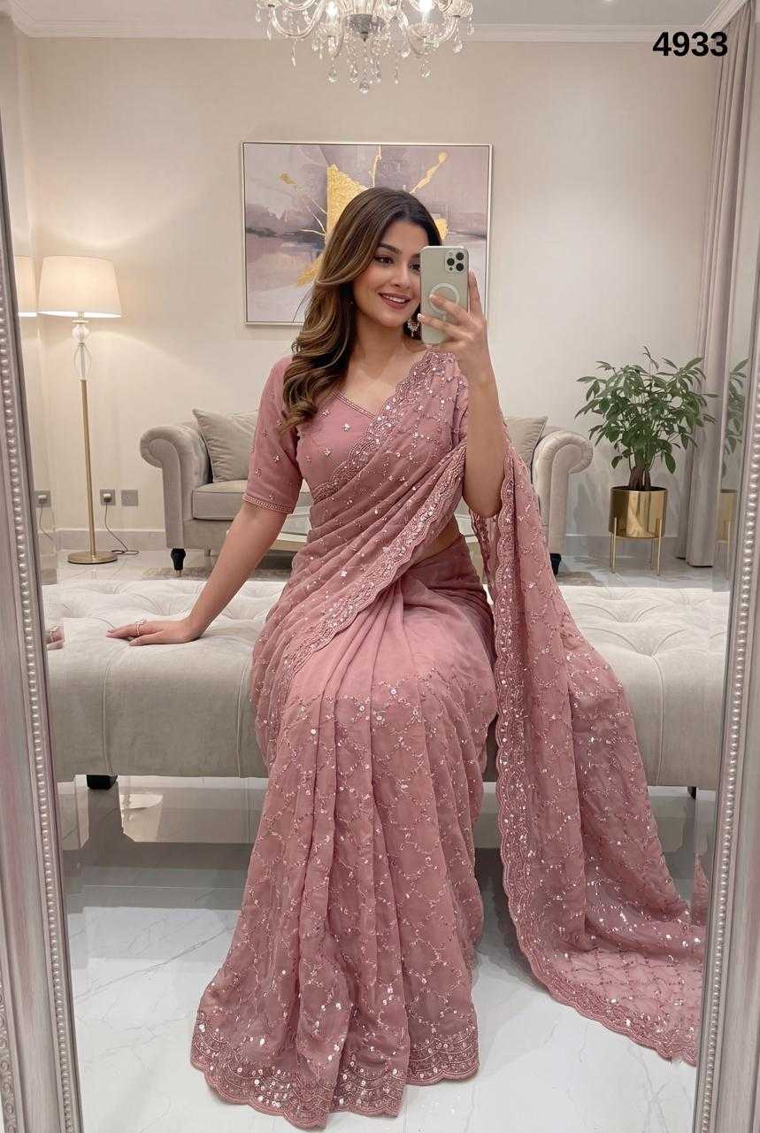 Aanya Silver Plated Sequin Saree