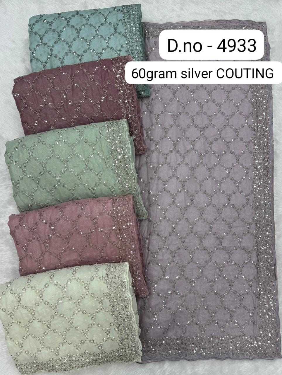 Aanya Silver Plated Sequin Saree