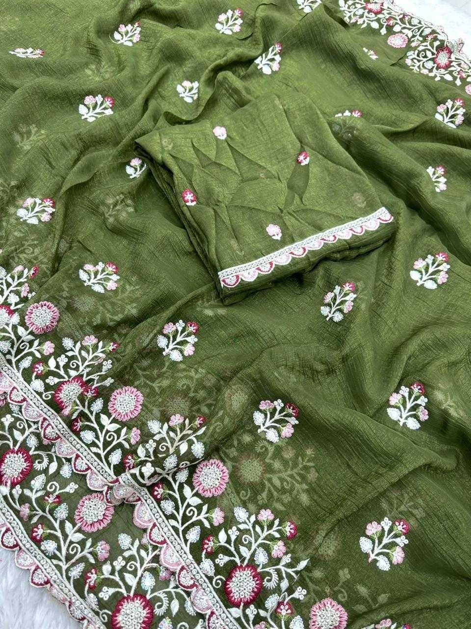 Aishi Crunchi Sequence Saree