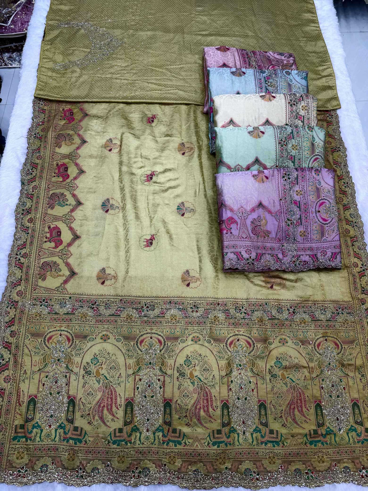 Manju Jacquard Heavy Work Saree
