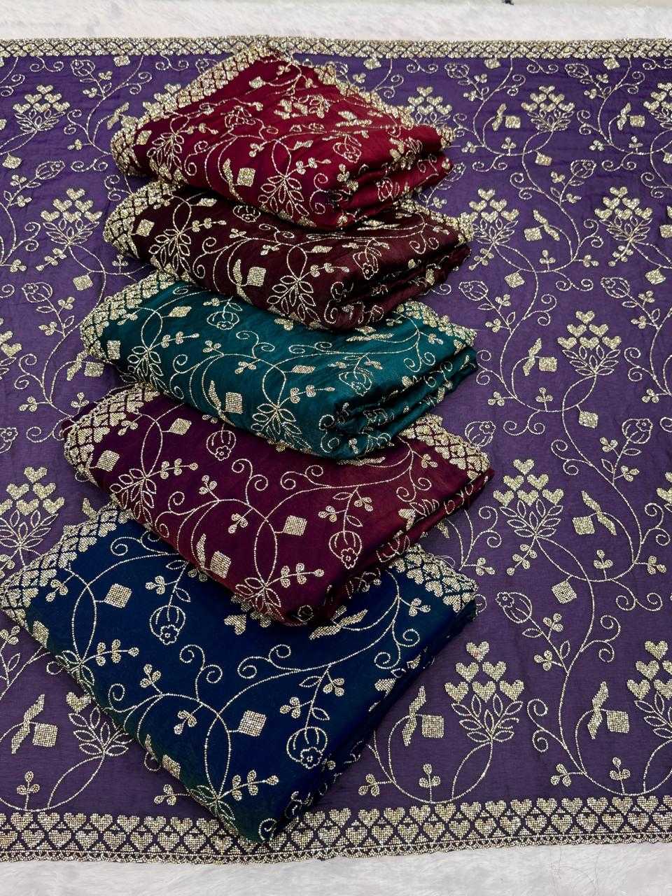 Pallu Satin Work Saree