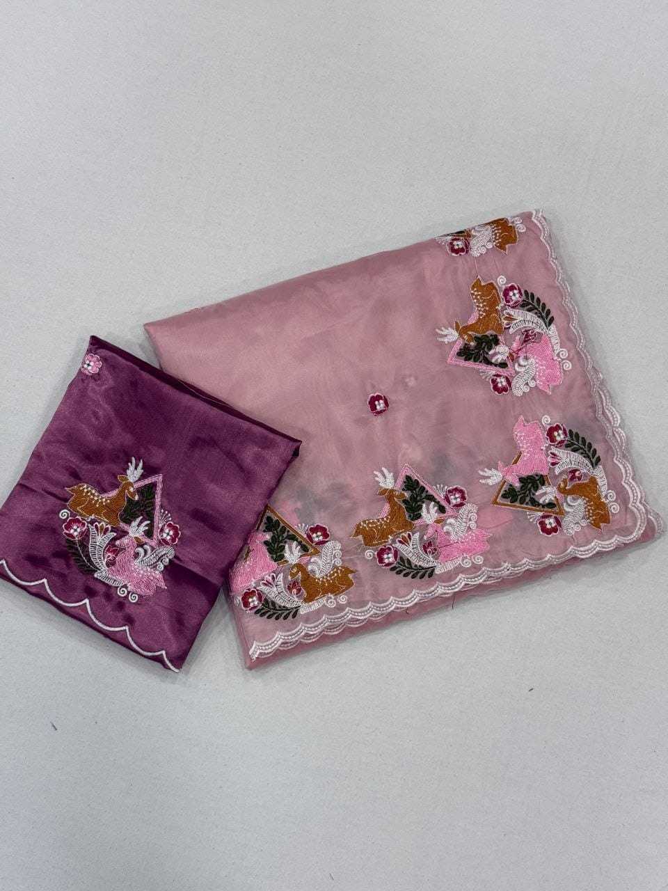 Aarohi Tissue Embroidered Saree