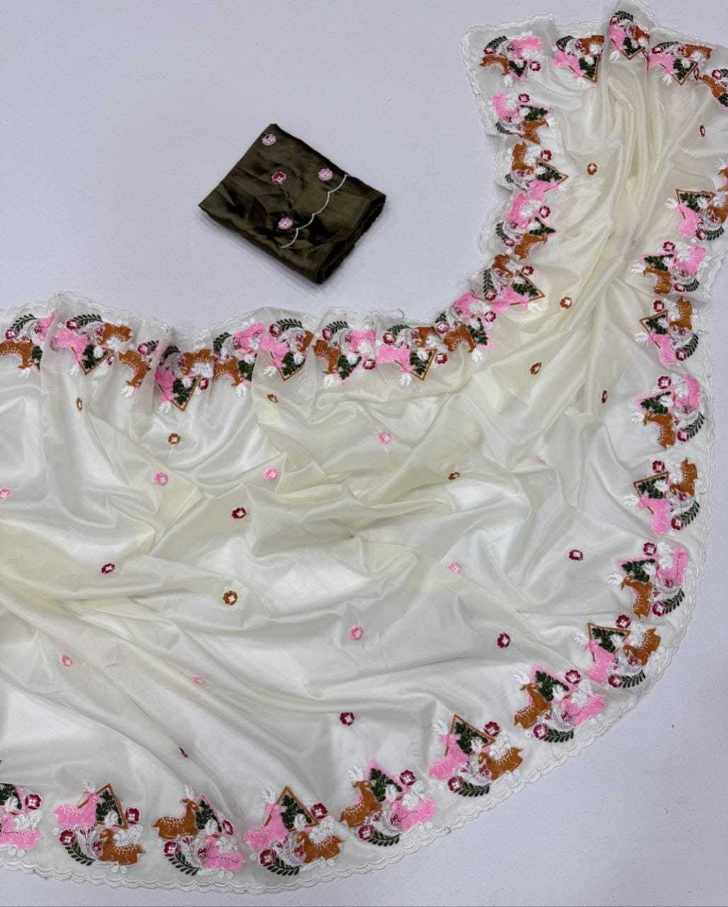 Aarohi Tissue Embroidered Saree