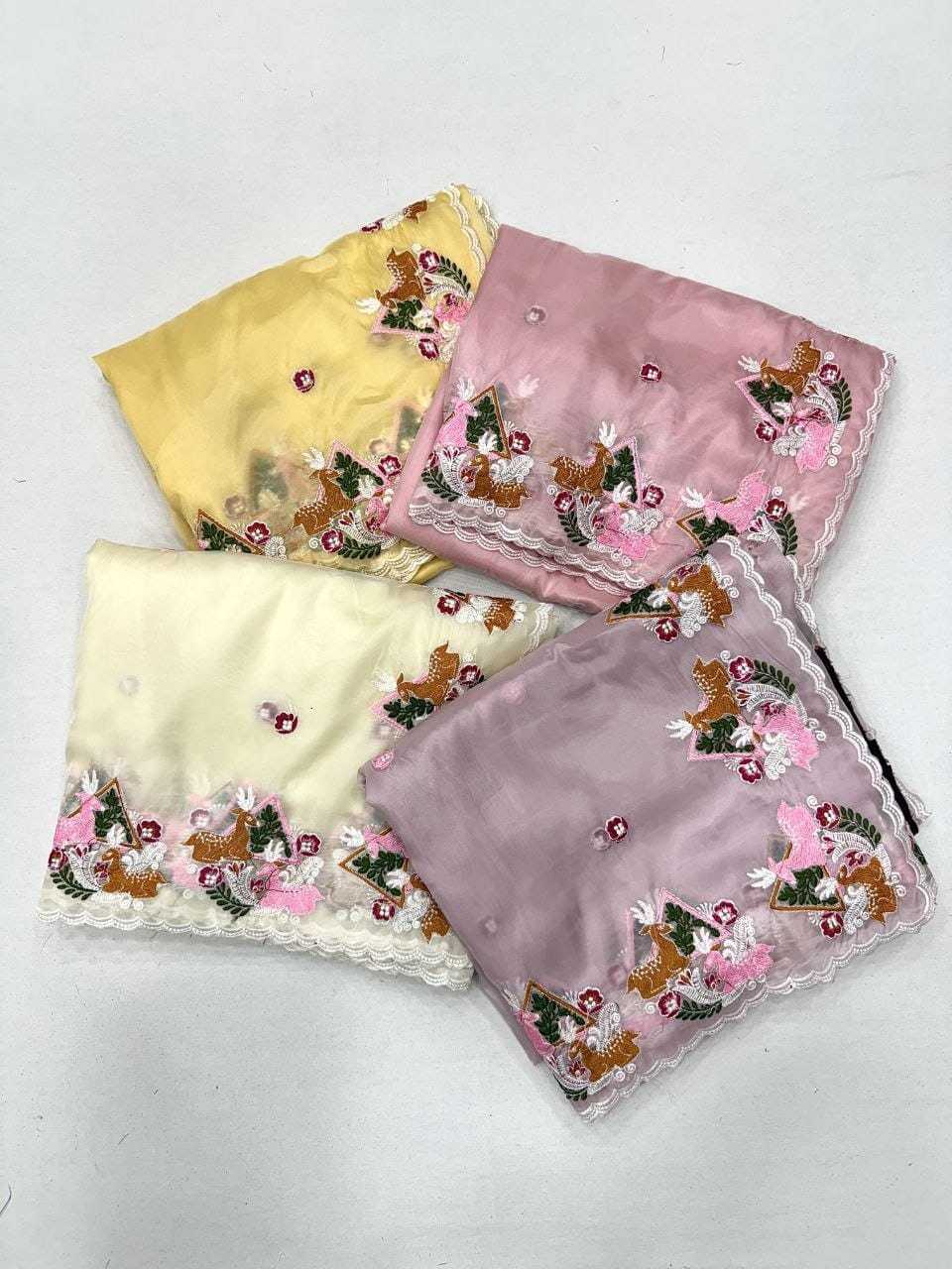 Aarohi Tissue Embroidered Saree