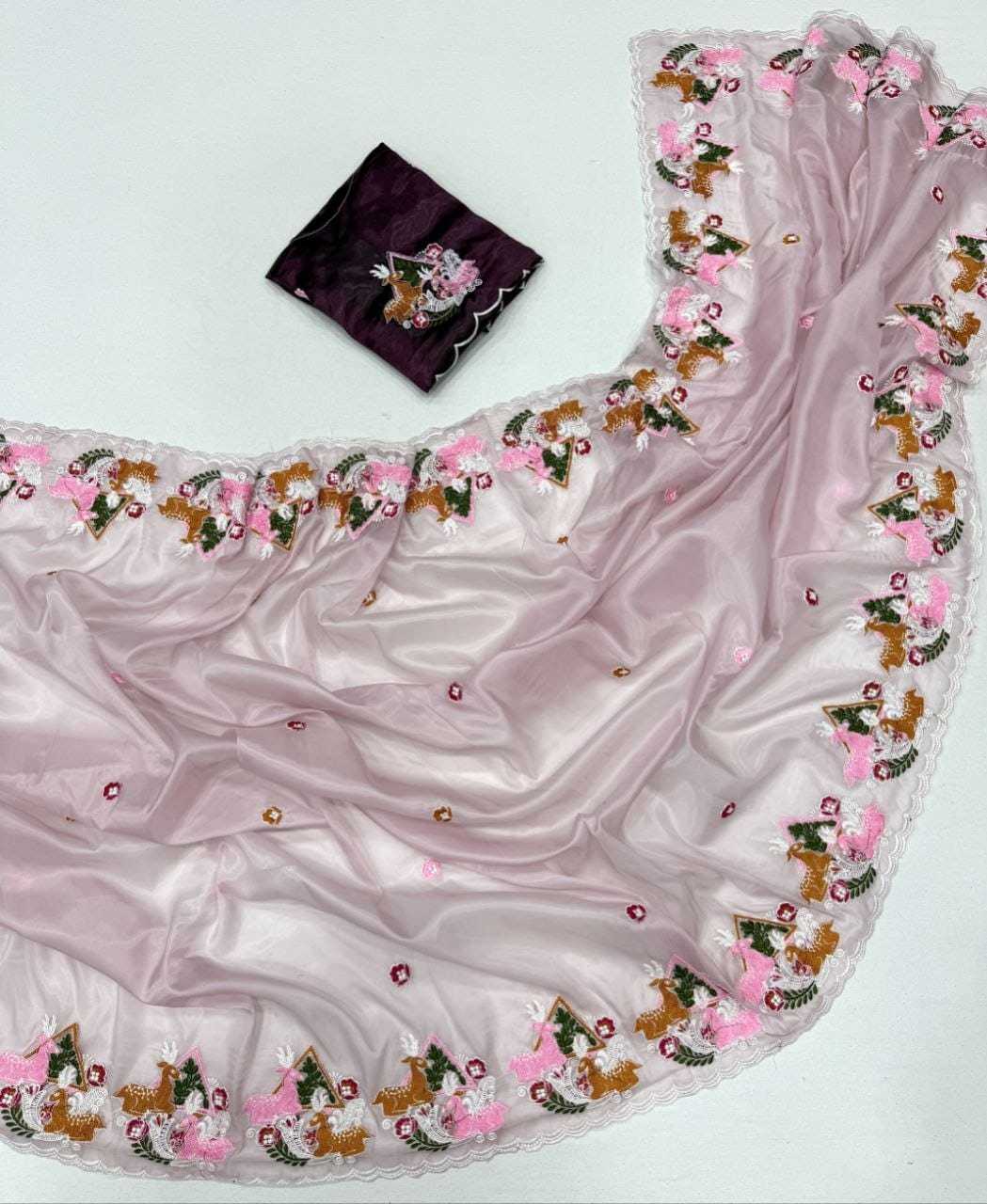 Aarohi Tissue Embroidered Saree