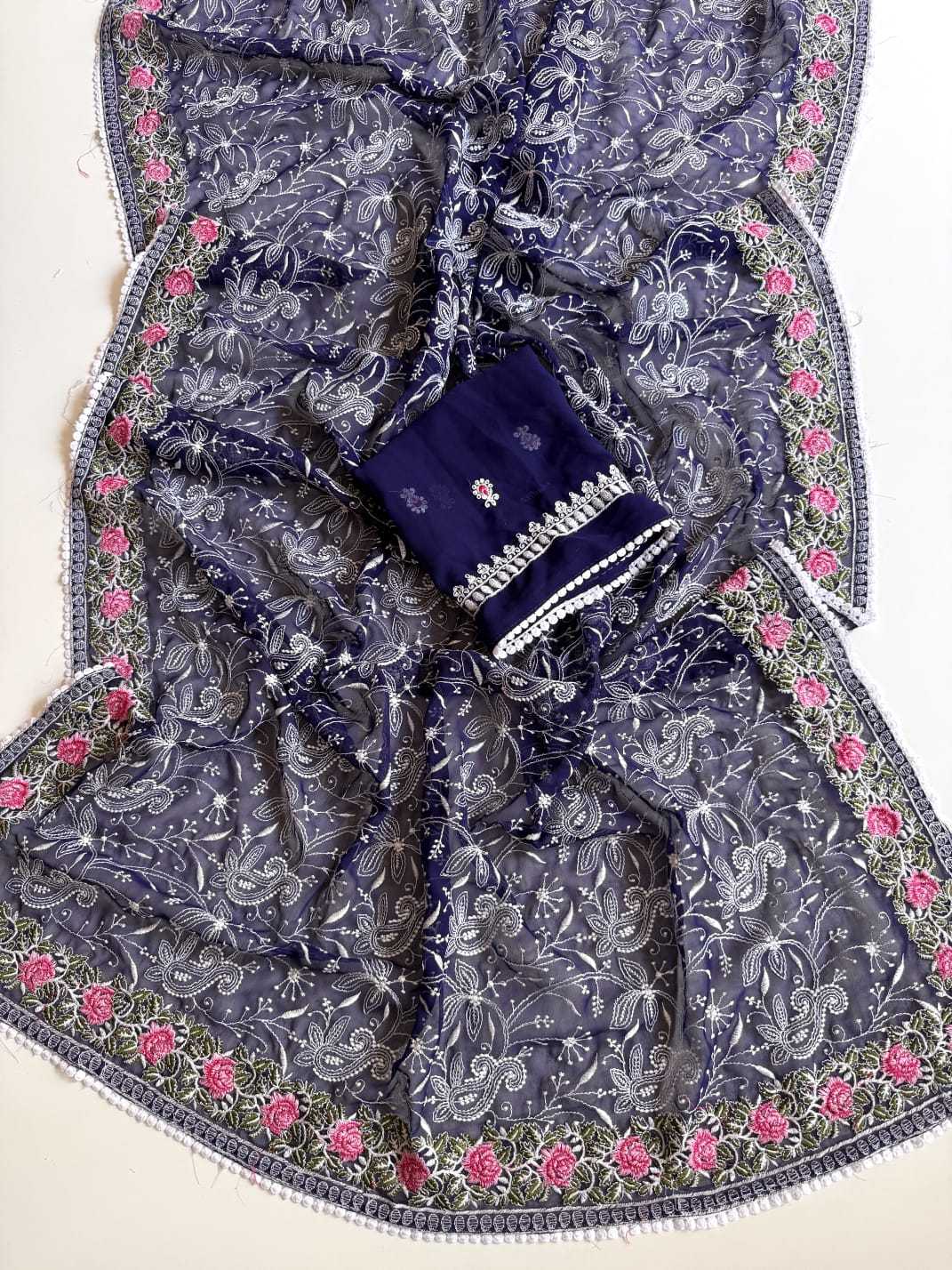 Amrita Premium Georgette Designer Saree in Purple