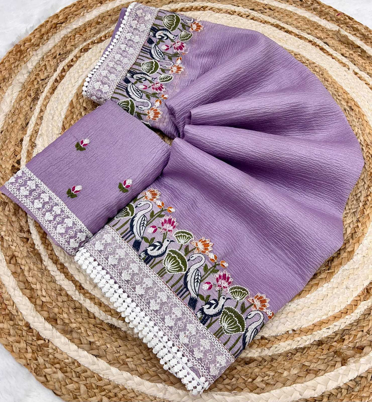 Garima Premium Georgette Designer Saree in Lavender