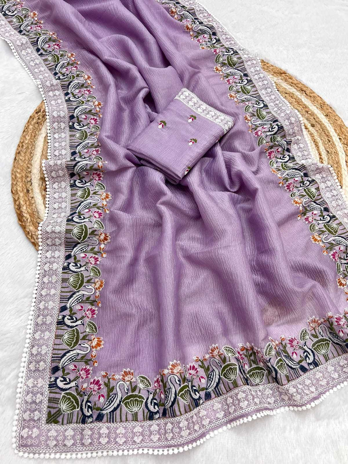 Garima Premium Georgette Designer Saree in Lavender