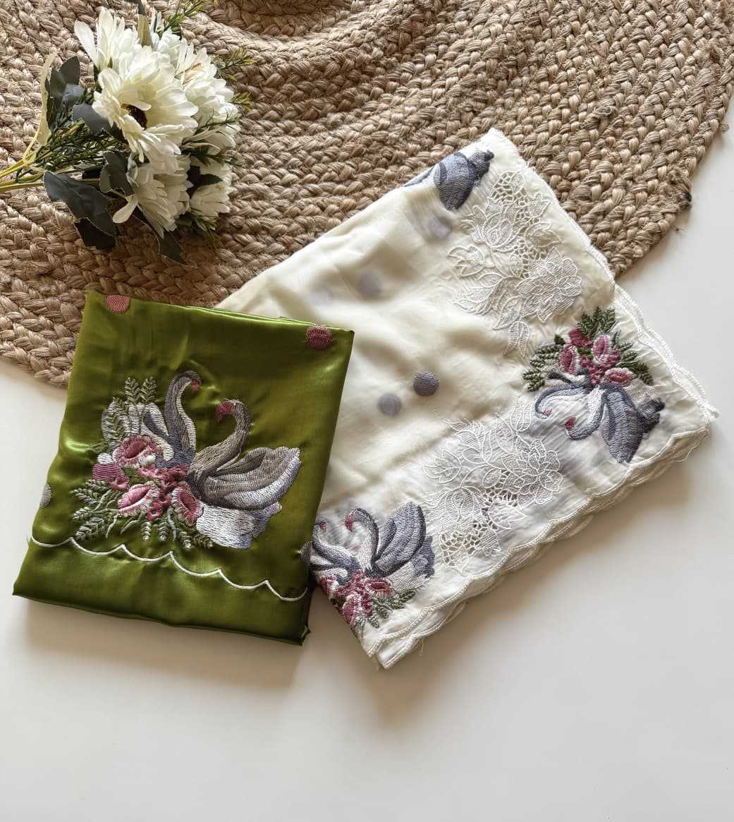 Tissue Embroidered Saree