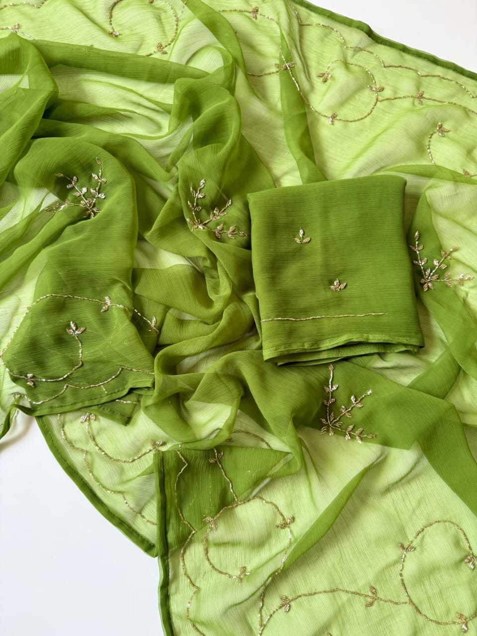 Pure Chiffon Hand Work Saree
