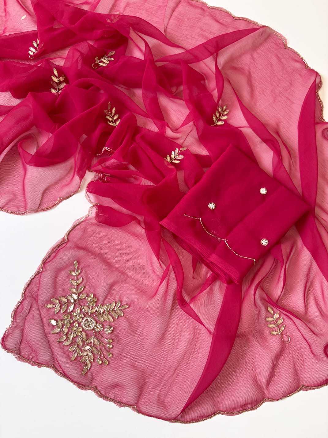 Pure Chiffon Hand Work Saree