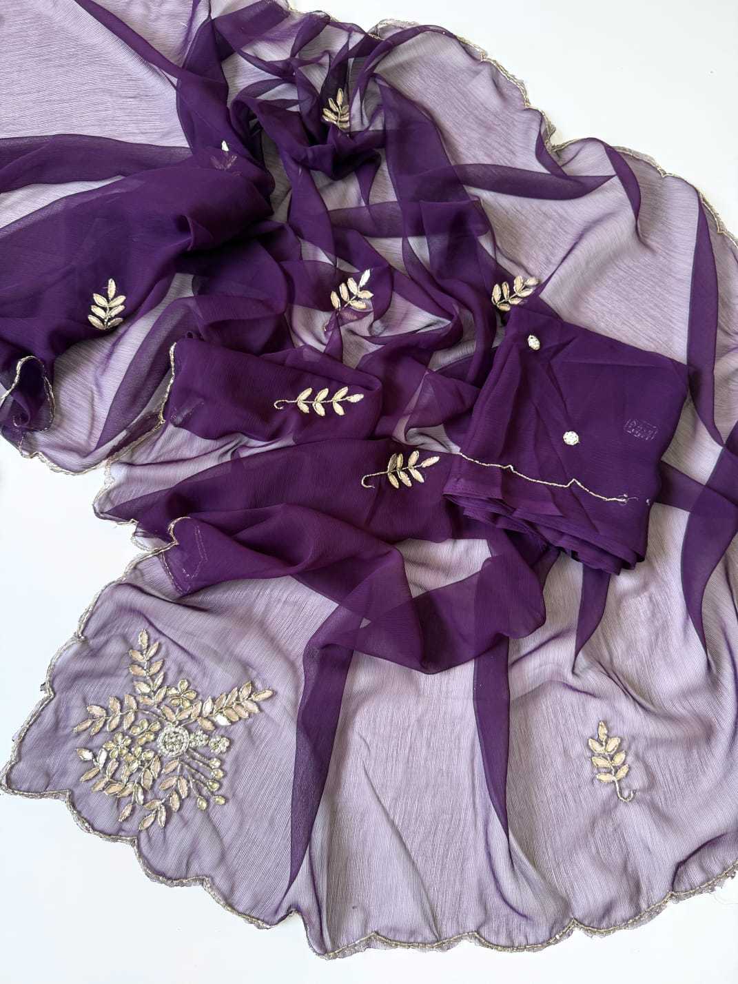 Pure Chiffon Hand Work Saree