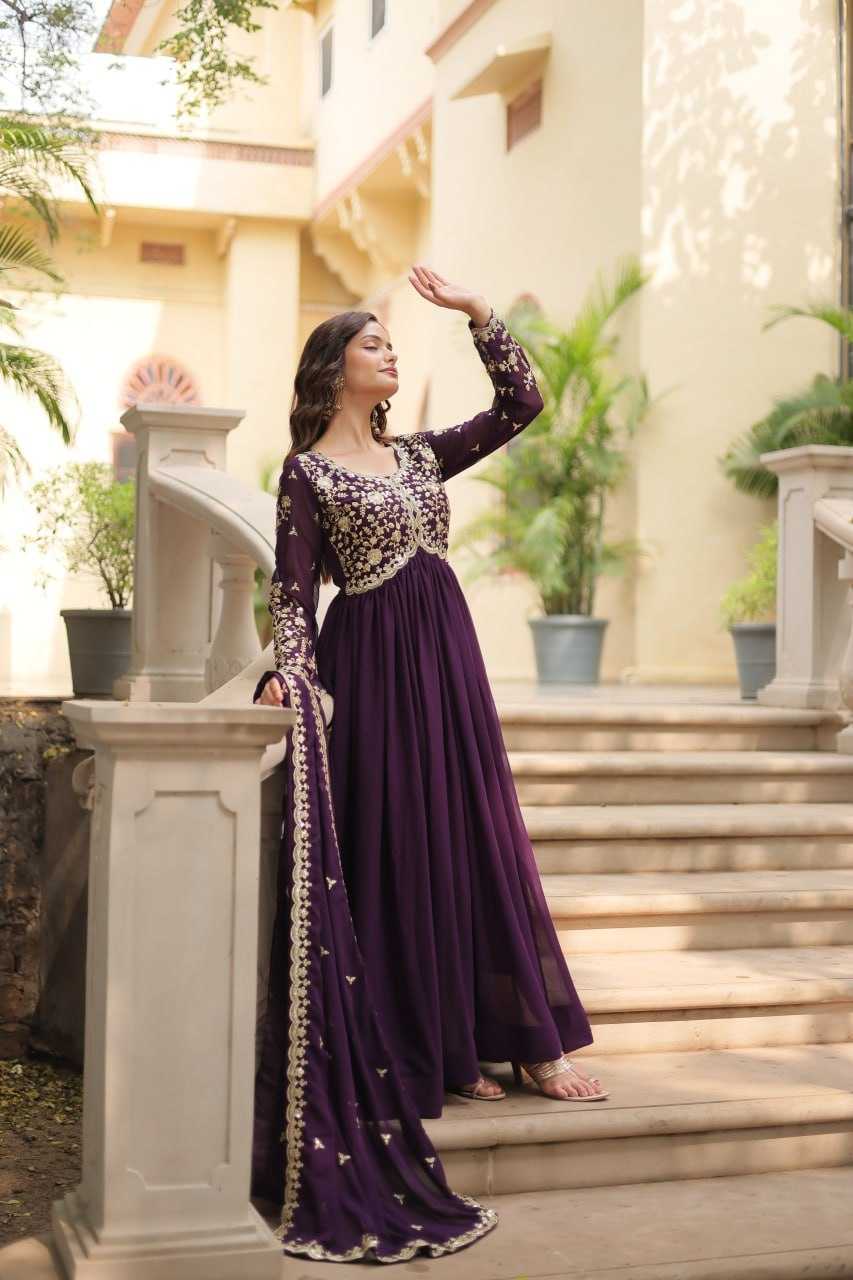 Faux Blooming Embroidery Gown