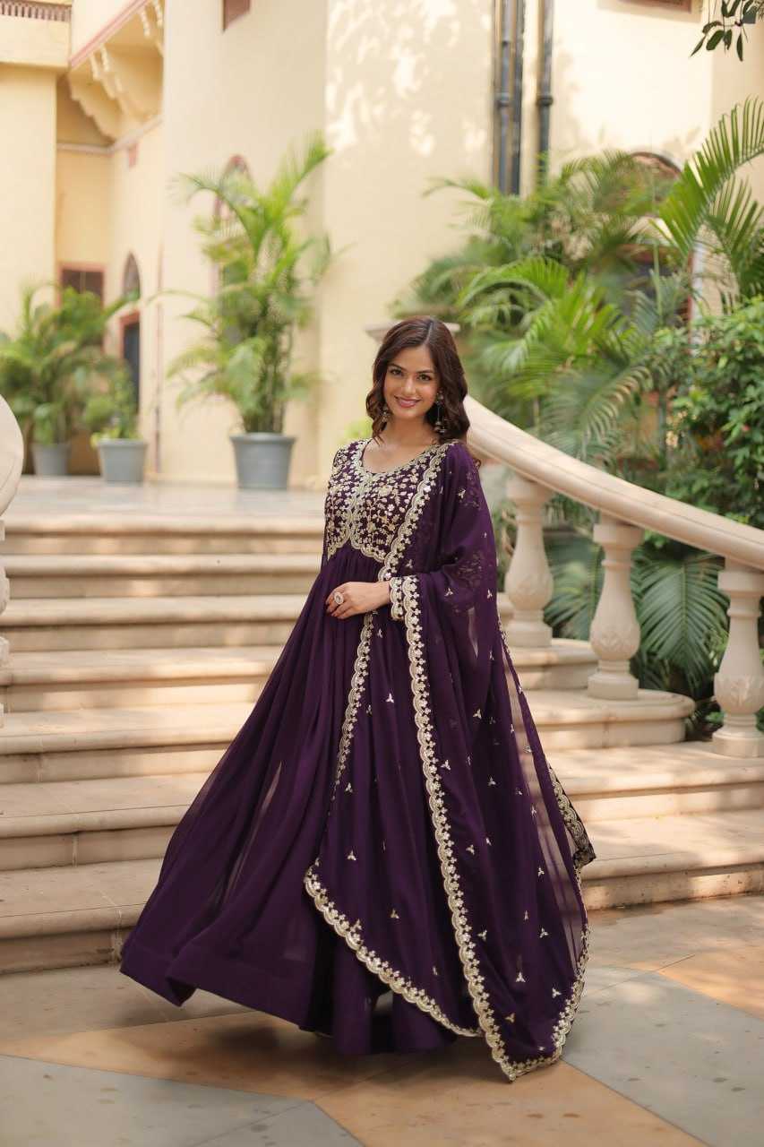 Faux Blooming Embroidery Gown