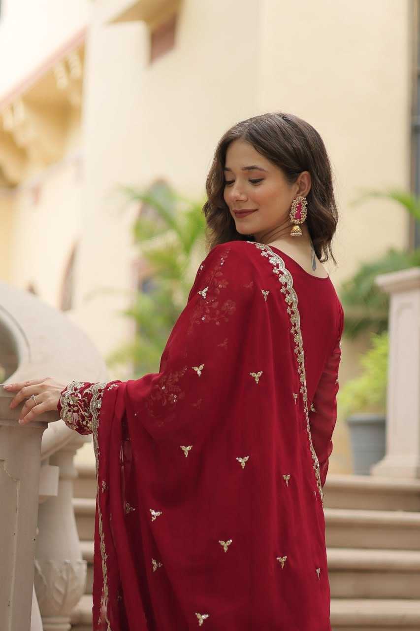Faux Blooming Embroidery Gown