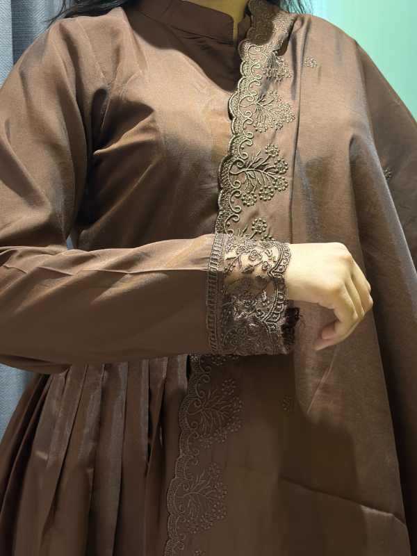 Heavy Roman Silk Anarkali Gown