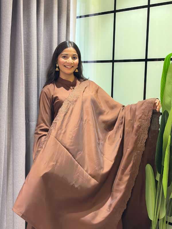Heavy Roman Silk Anarkali Gown