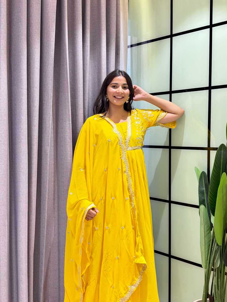 Faux Blooming Embroidery Gown