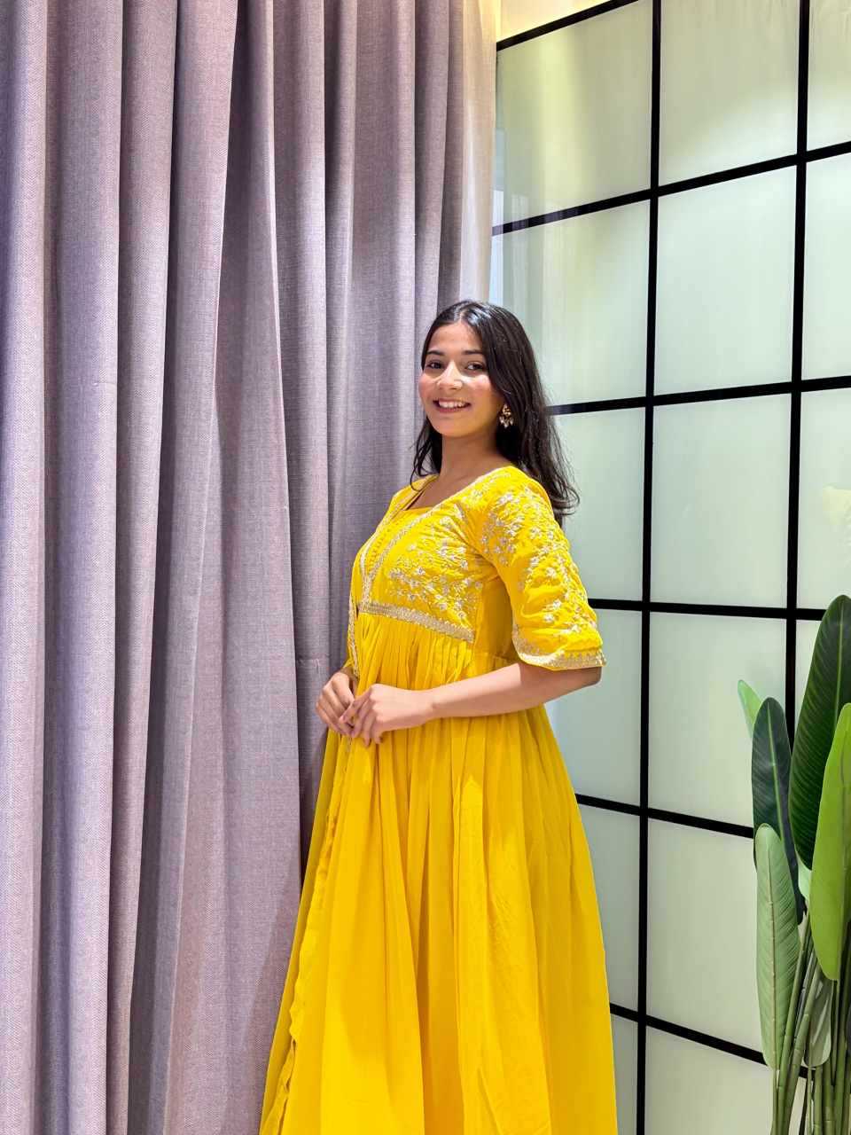 Faux Blooming Embroidery Gown