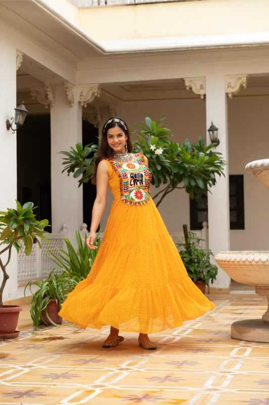 Faux Georgette Printed Gown