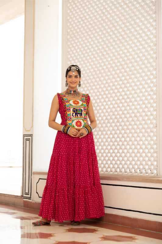 Faux Georgette Printed Gown