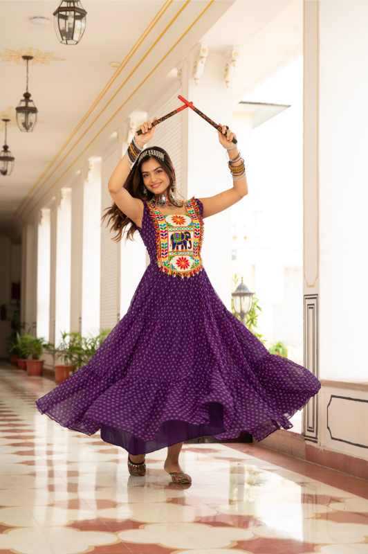 Faux Georgette Printed Gown