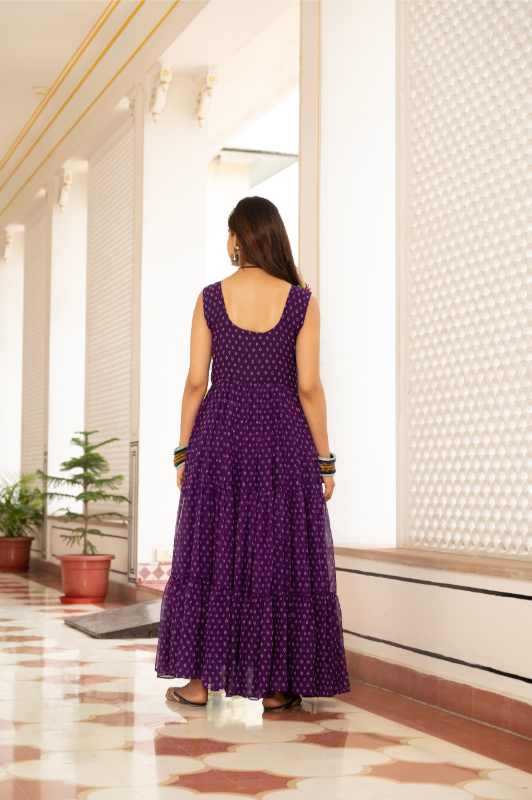 Faux Georgette Printed Gown