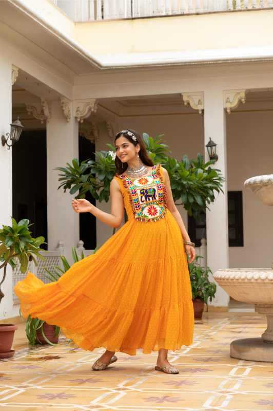 Faux Georgette Printed Gown