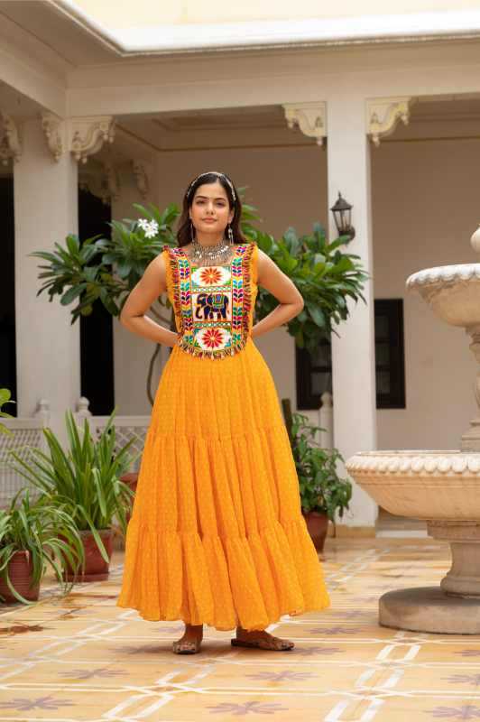 Faux Georgette Printed Gown