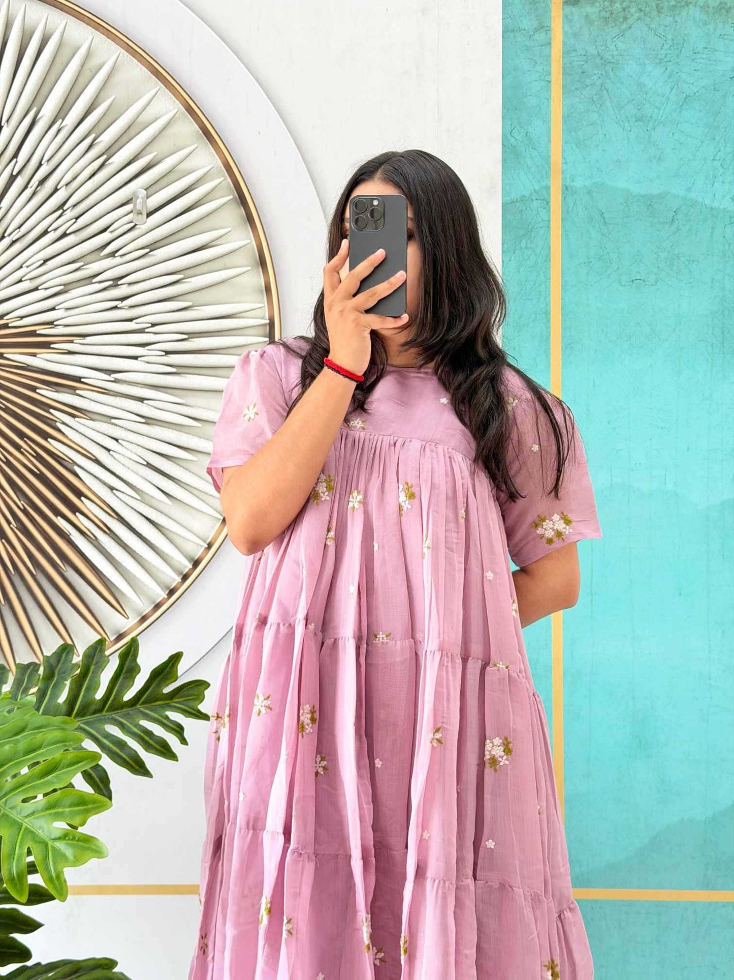 Cotton Cambric Embroidery Gown
