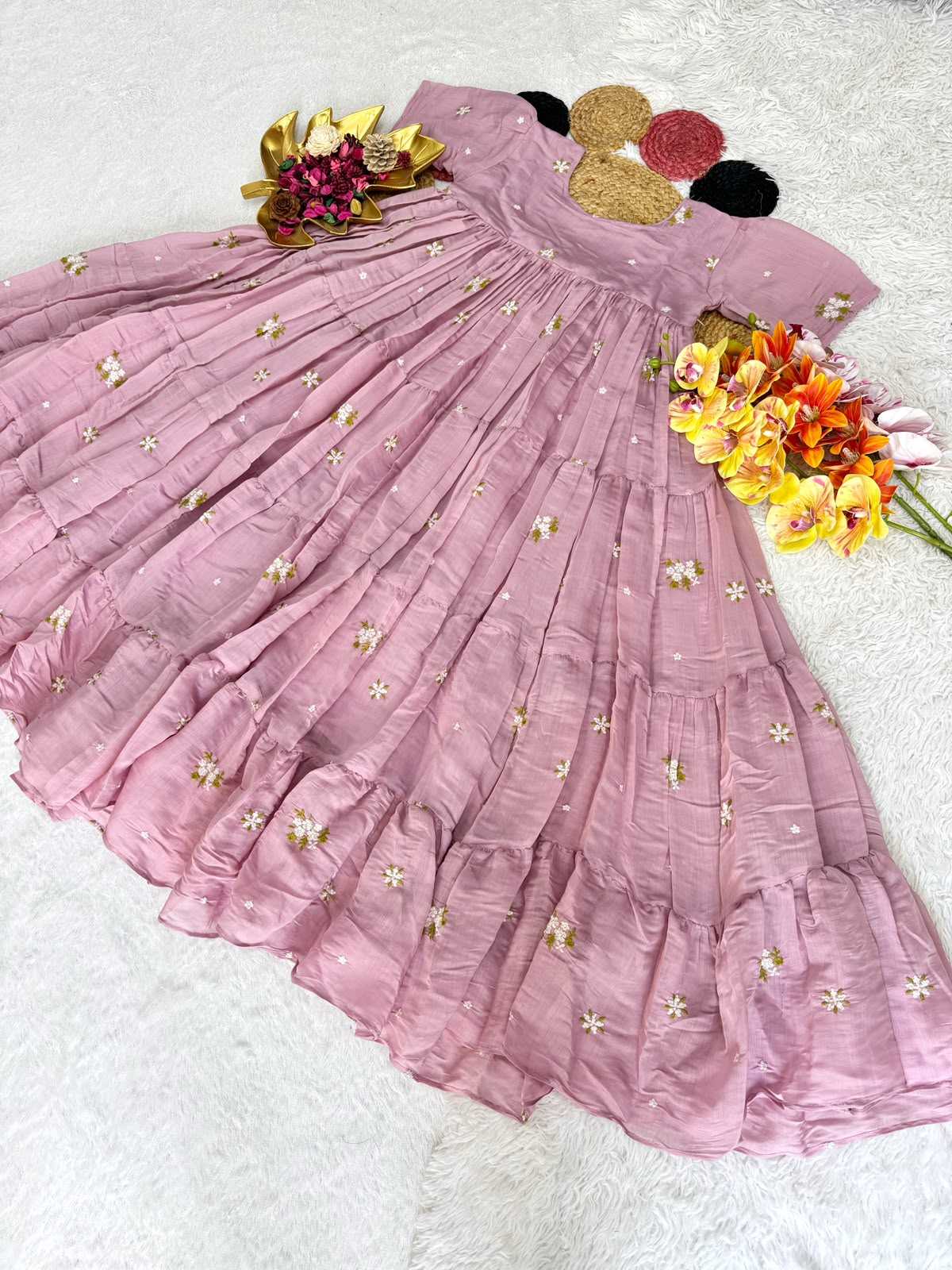 Cotton Embroidery Gown