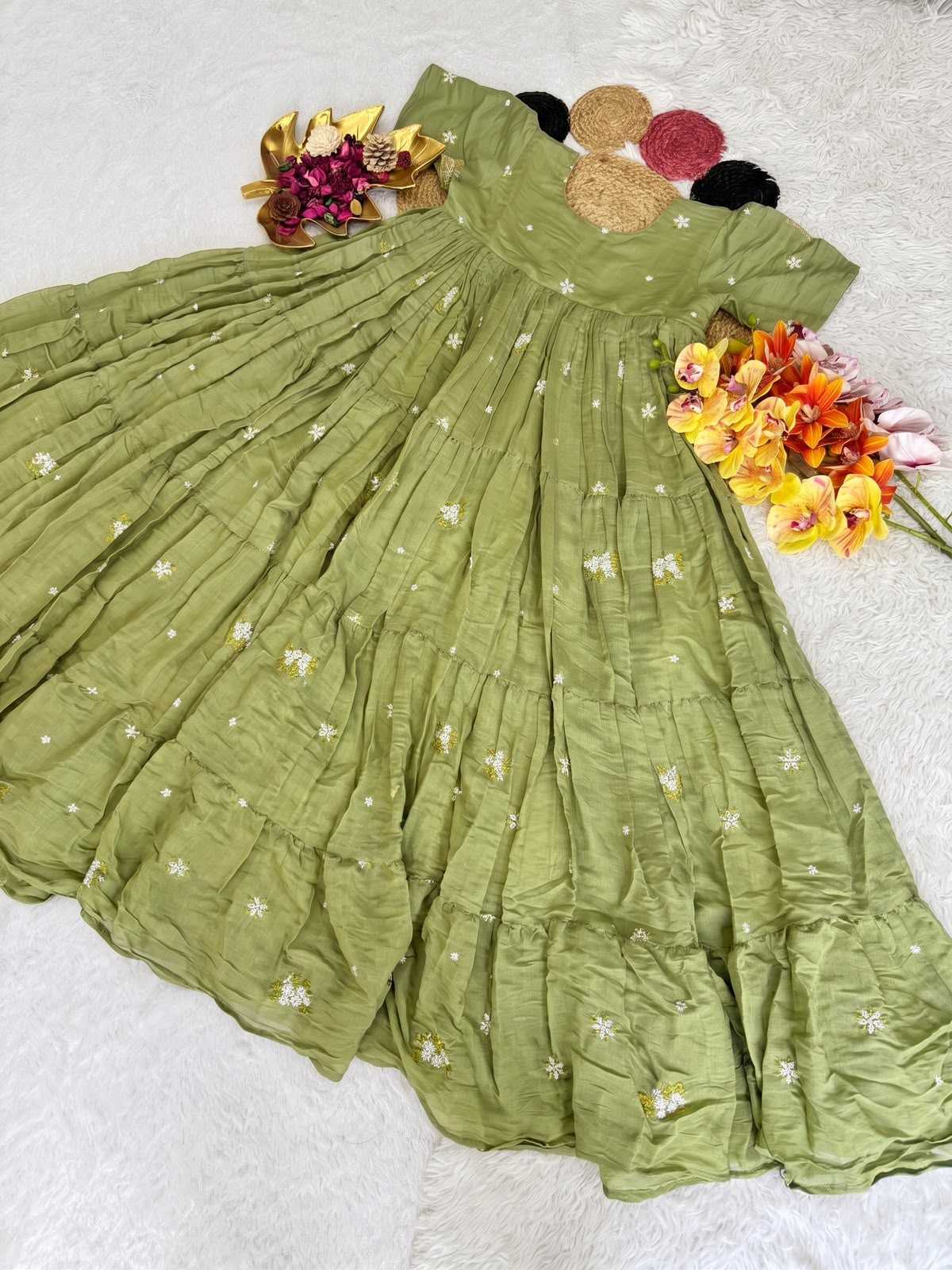Cotton Embroidery Gown
