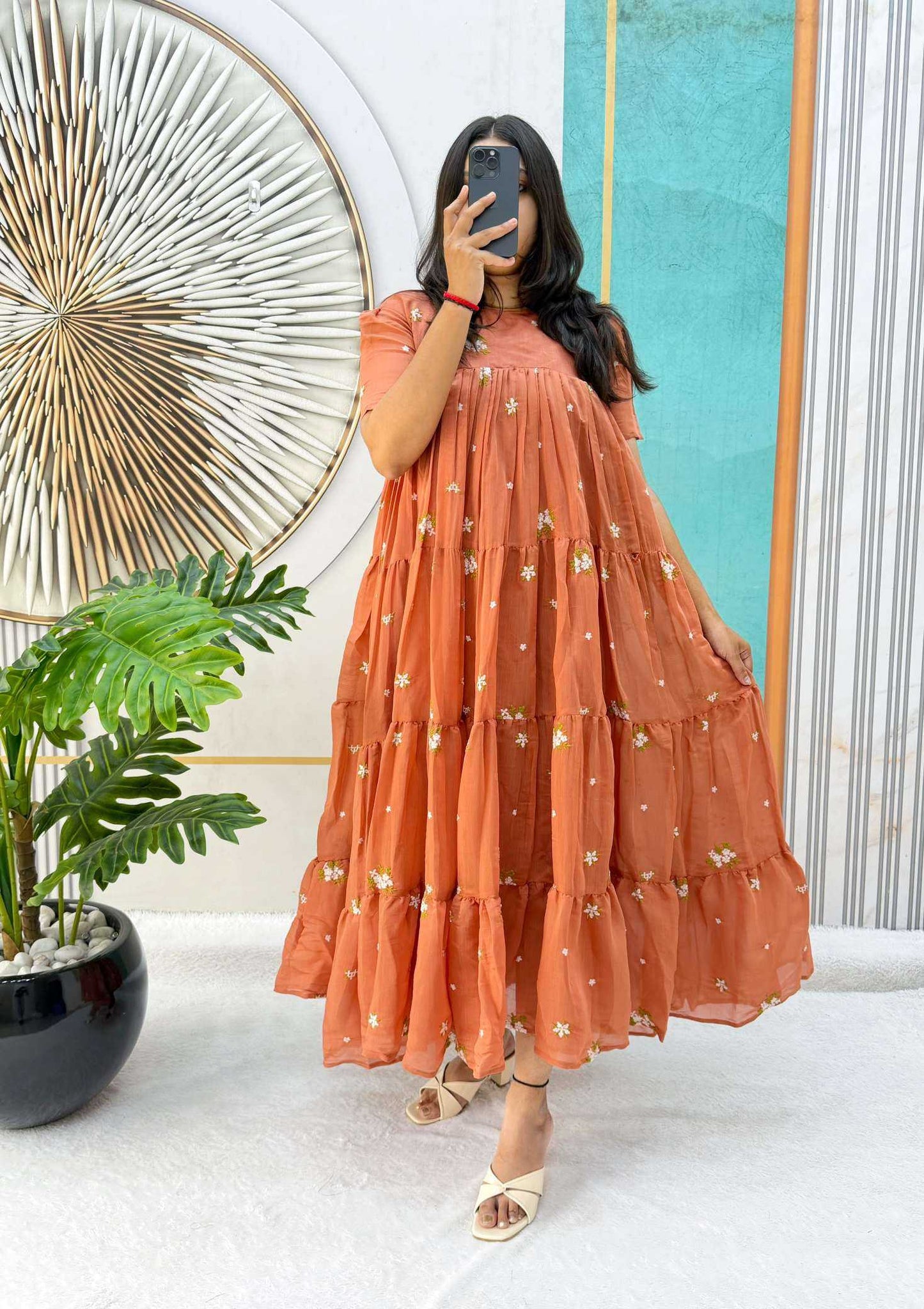 Cotton Embroidery Gown