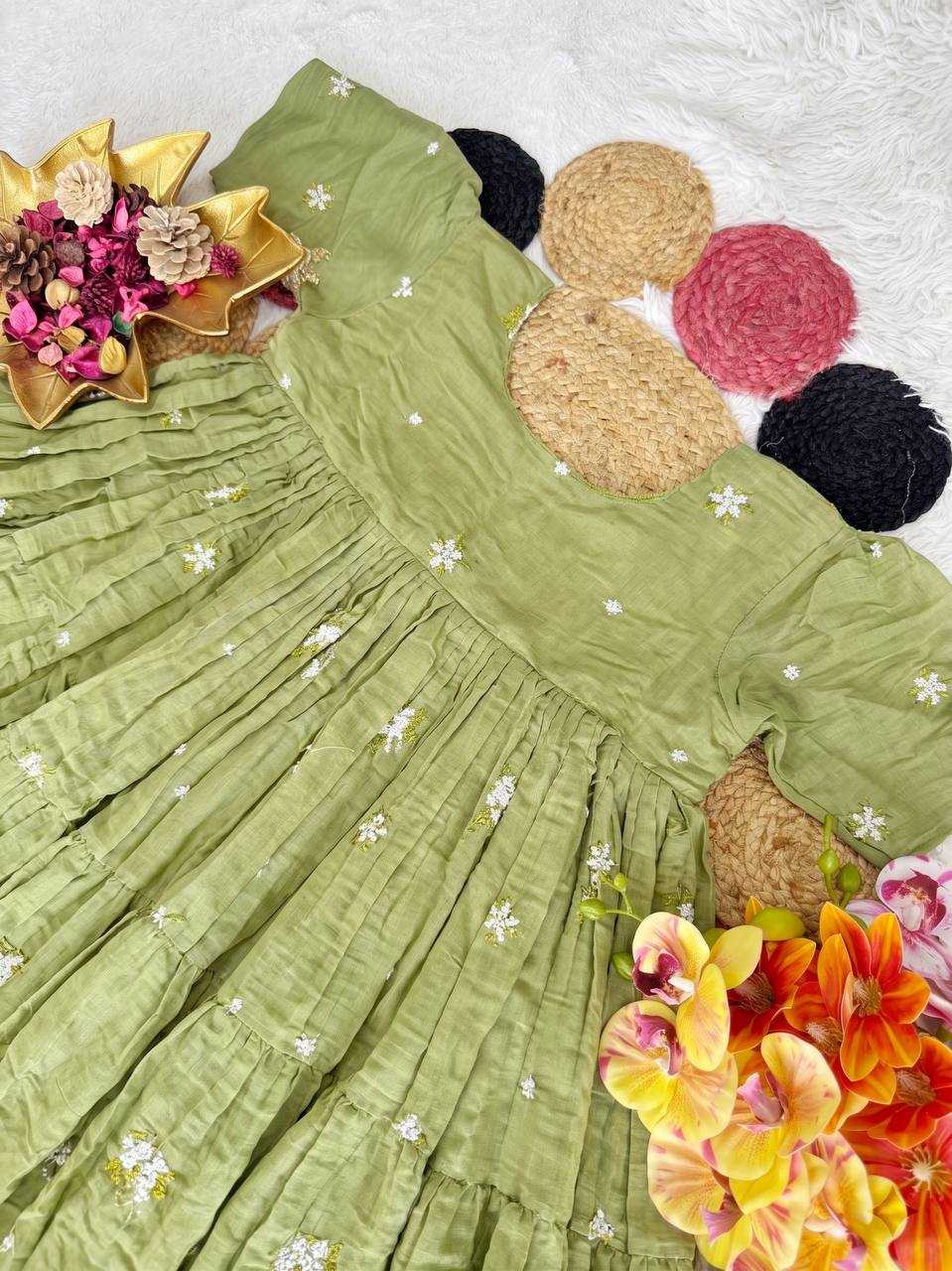 Cotton Embroidery Gown