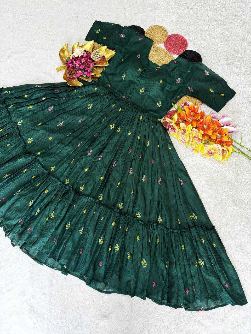 Kota Chex Embroidery Gown