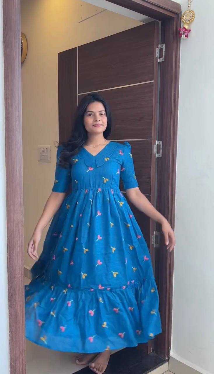 Kota Chex Embroidery Gown