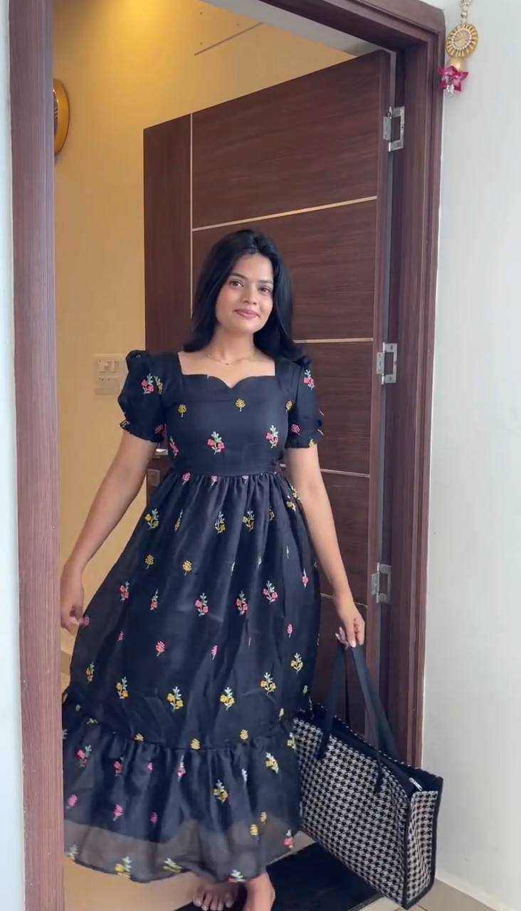 Kota Chex Embroidery Gown