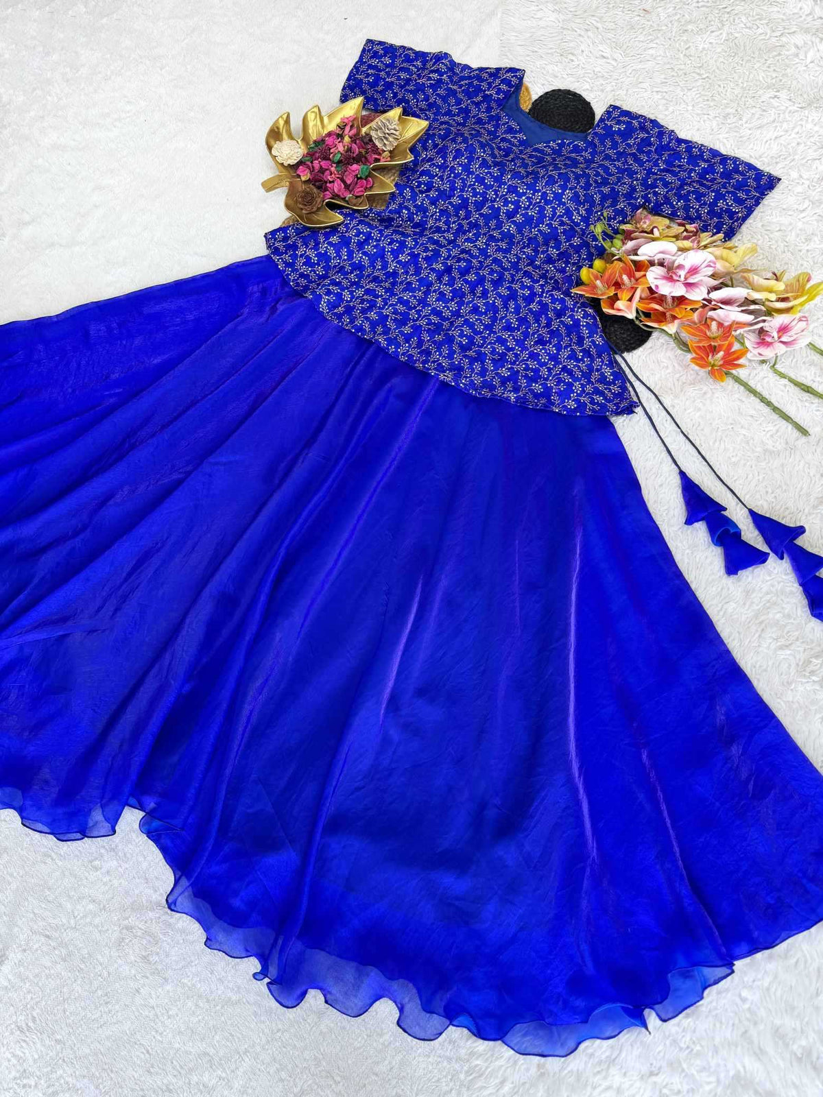 Space Silk Lehenga in Wine
