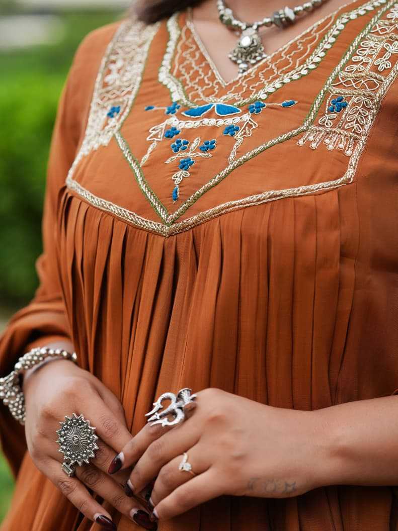 Chanderi Cotton Suit in Red