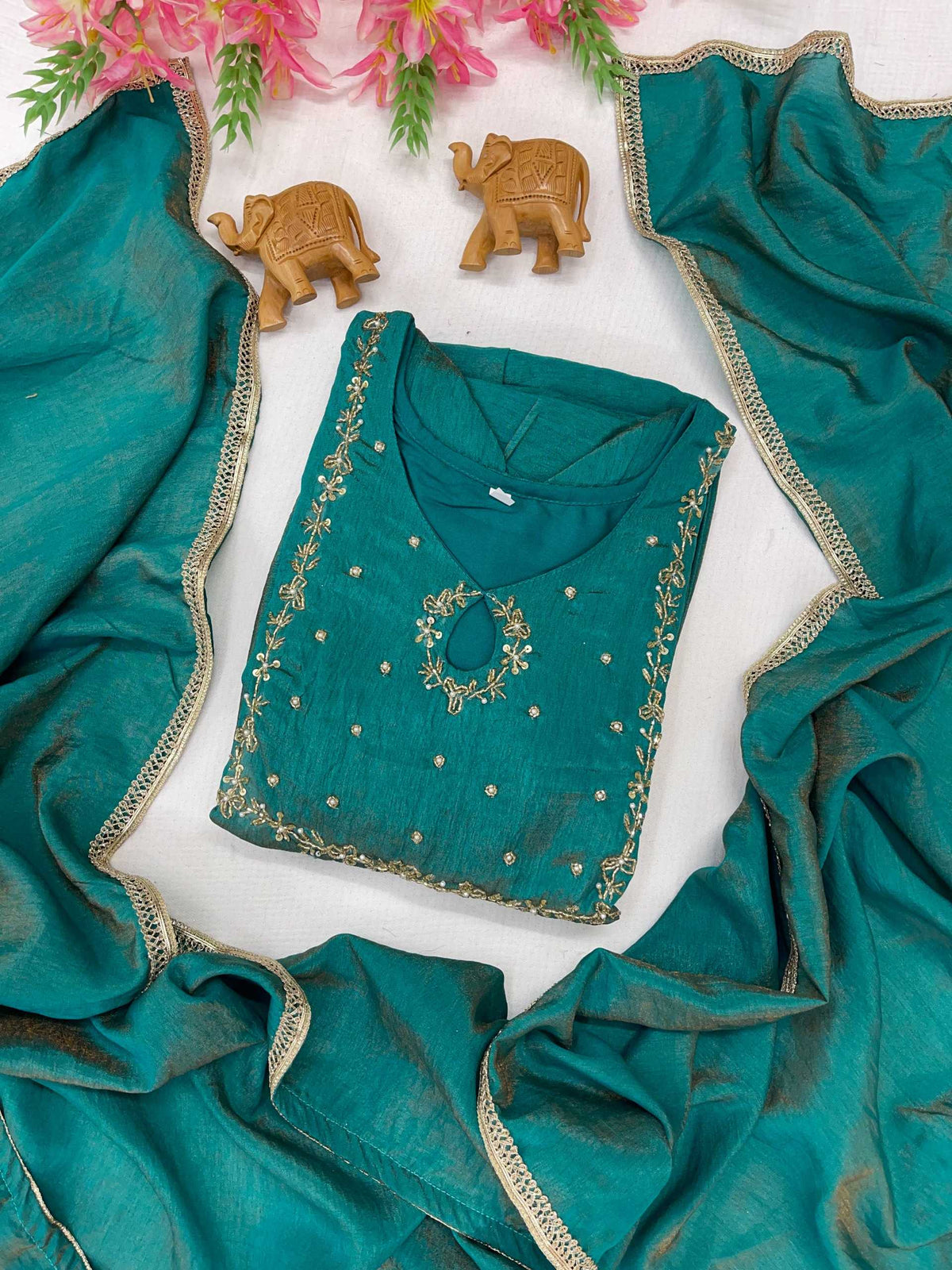 Vichitra Silk Party Gown